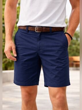 J. Crew Dark Blue Flat Front Shorts 7” Like new.
